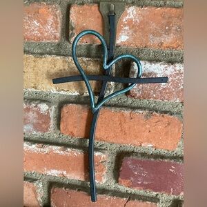 Black Metal Heart Cross Wall Decor